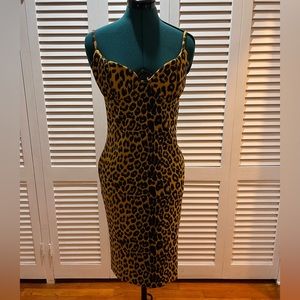 Yellow cheetah print dress size medium